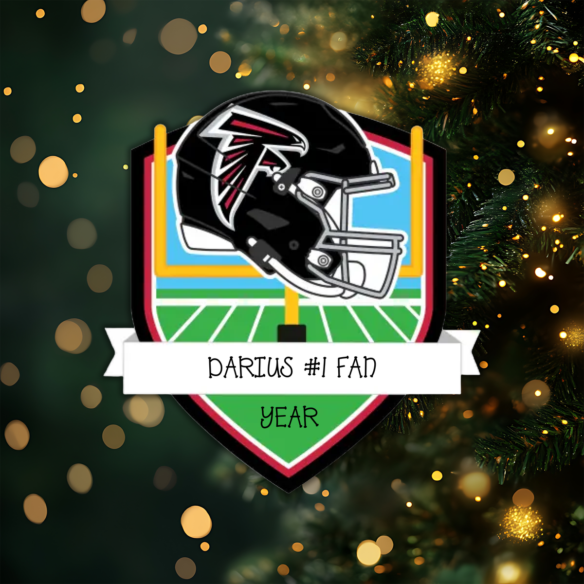 Atlanta Falcons Personalized Shield Ornament