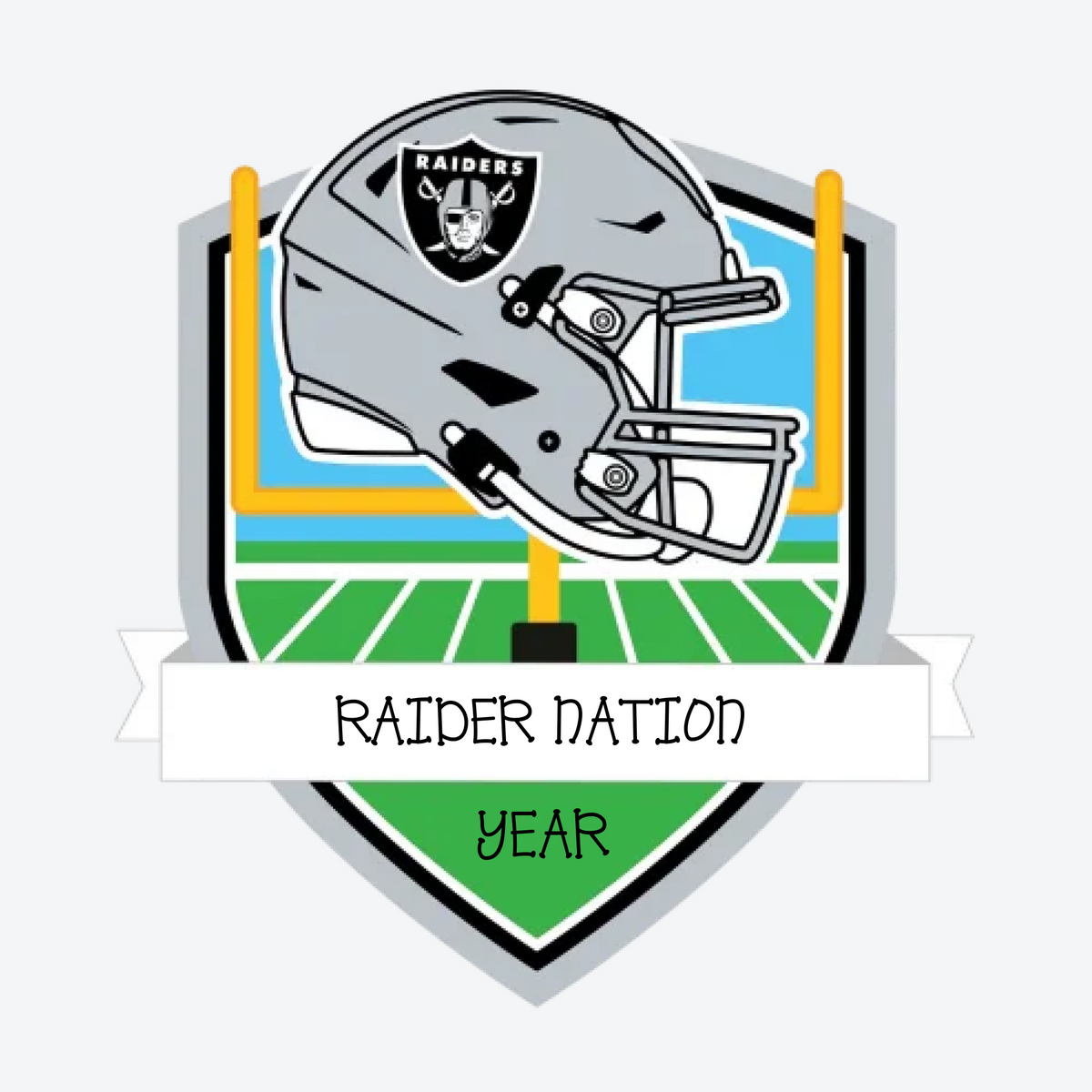 Las Vegas Raiders Personalized Shield Ornament