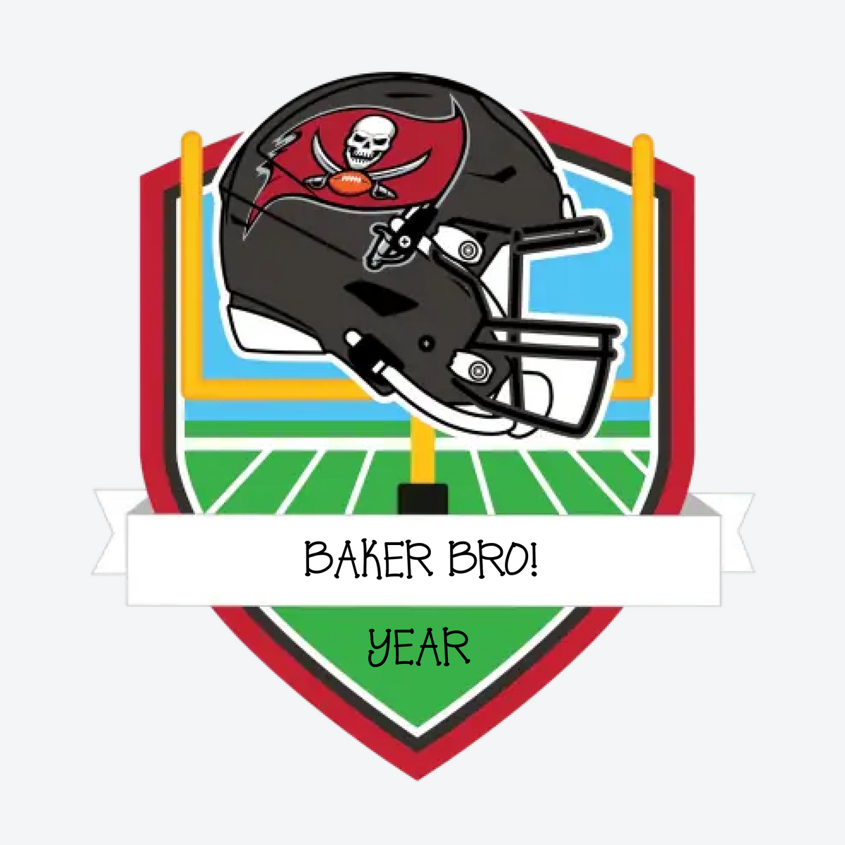 Tampa Bay Buccaneers Personalized Shield Ornament