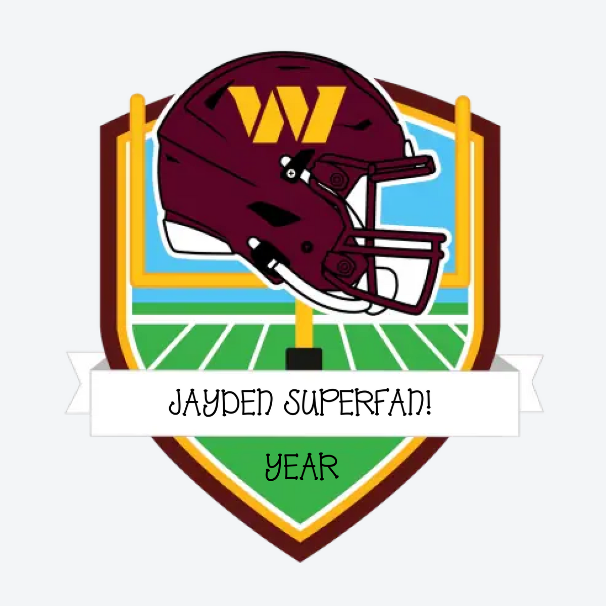 Washington Commanders Personalized Shield Ornament