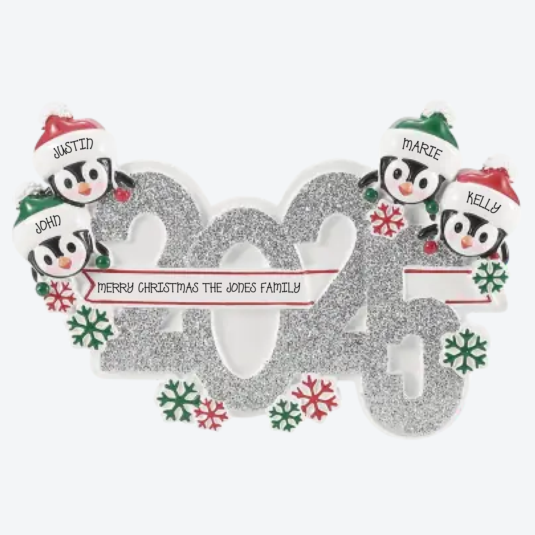 2025 Family of 4 Personalized Christmas Ornament