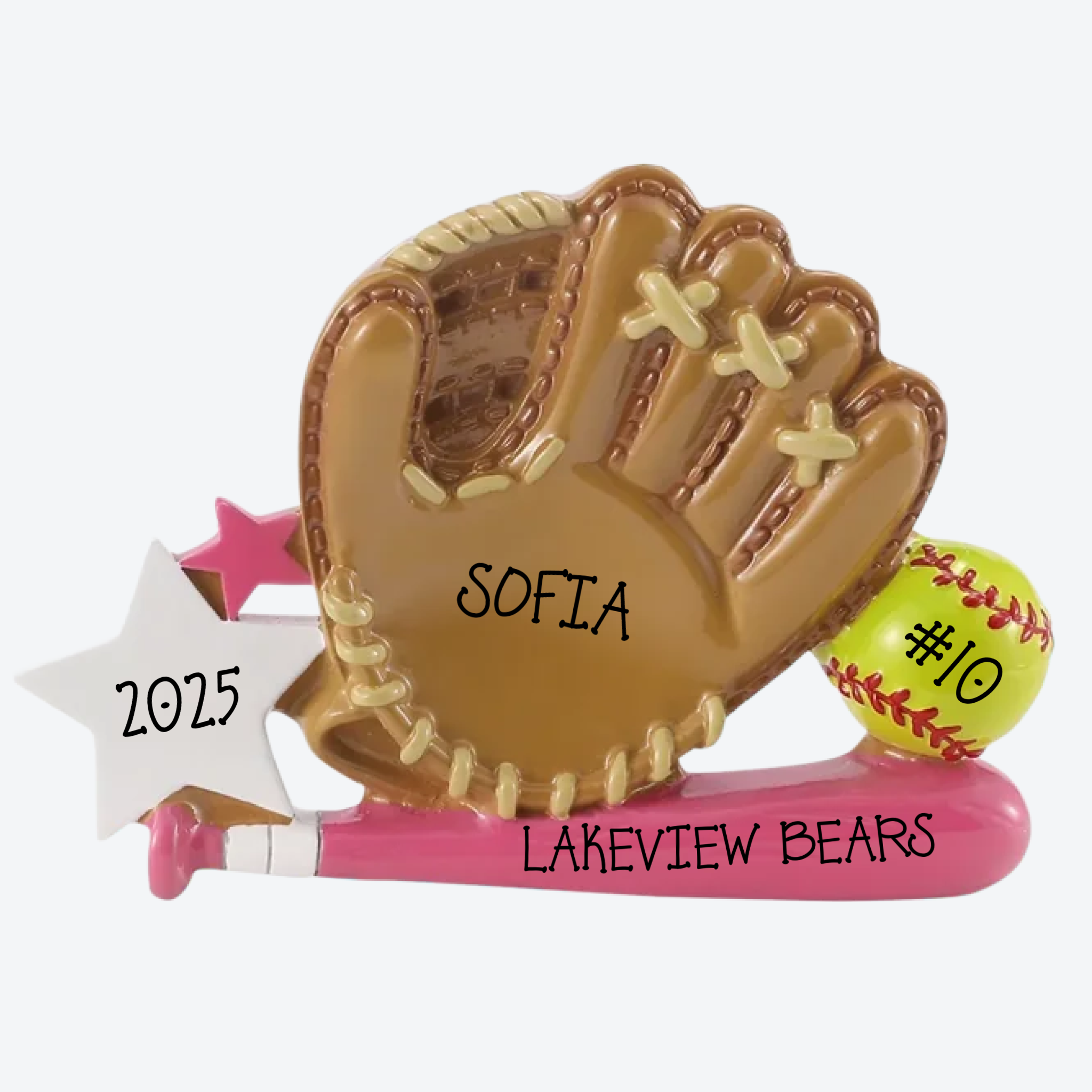 Softball Glove Personalized Christmas Ornament