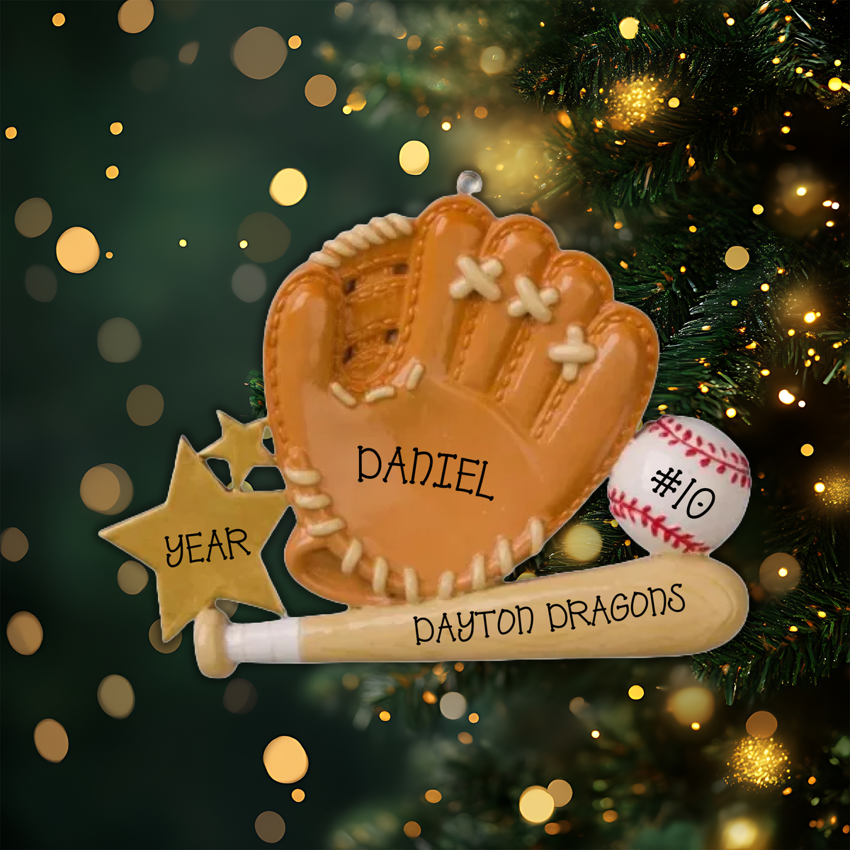 Baseball Glove Personalized Christmas Ornament
