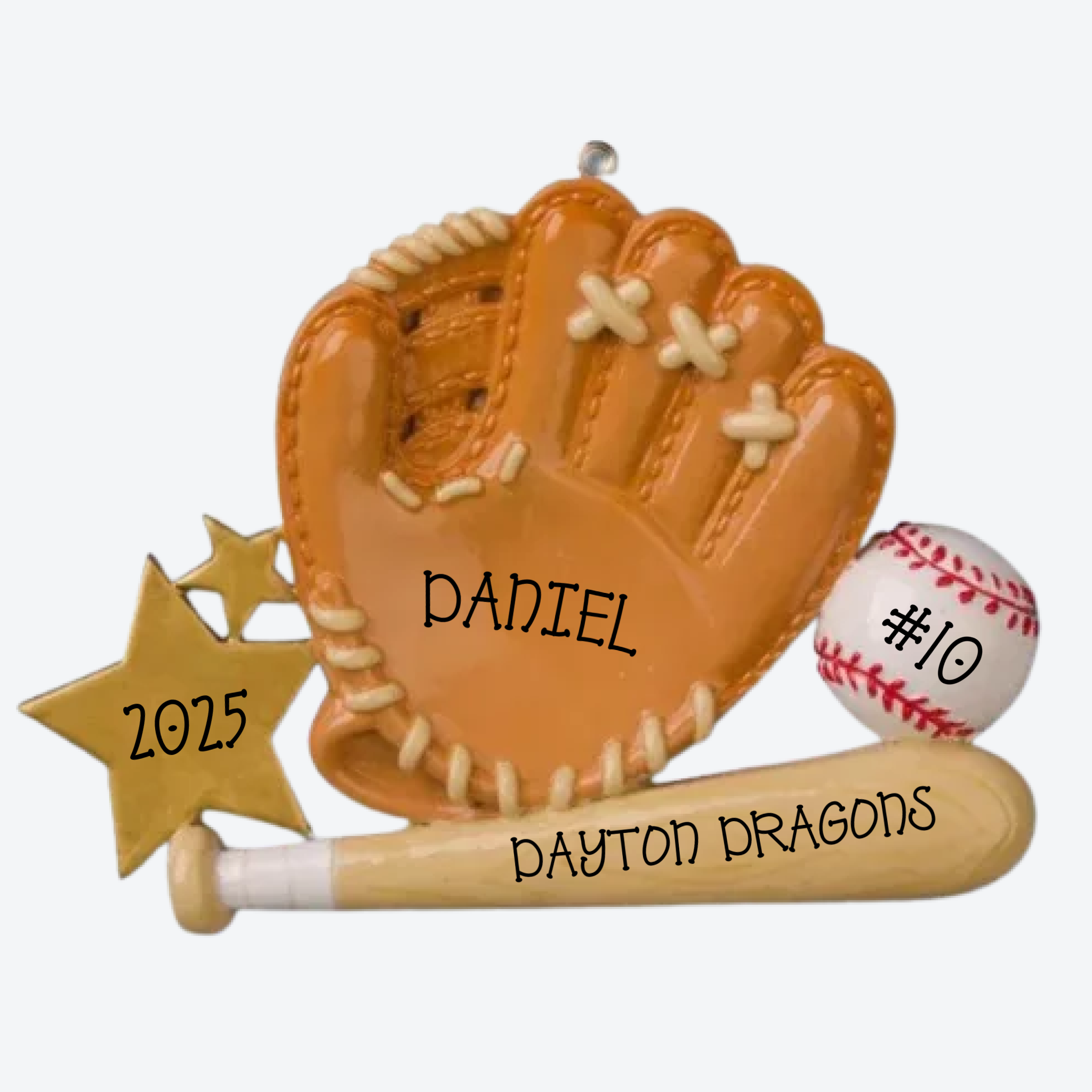 Baseball Glove Personalized Christmas Ornament