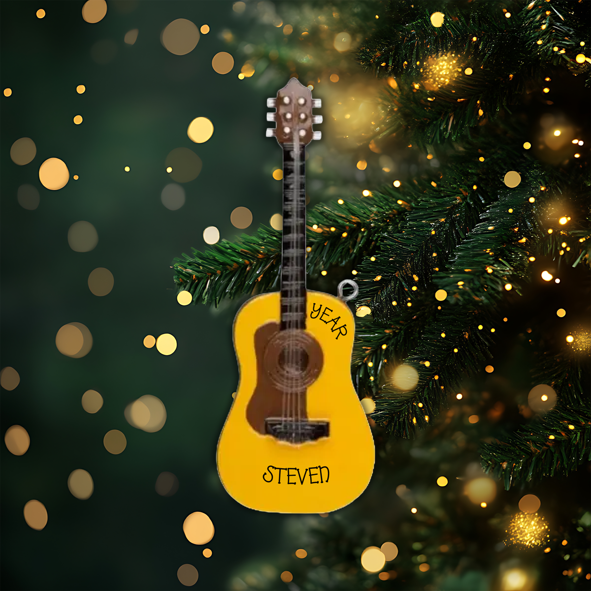 Acoustic Guitar Personalized Christmas Ornaments