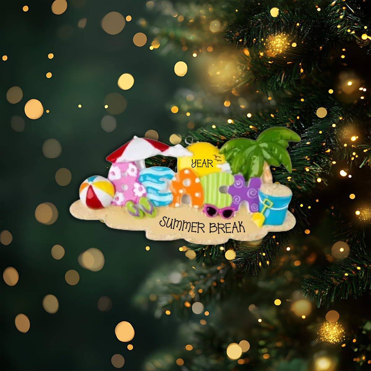 Beach Personalized Christmas Ornament