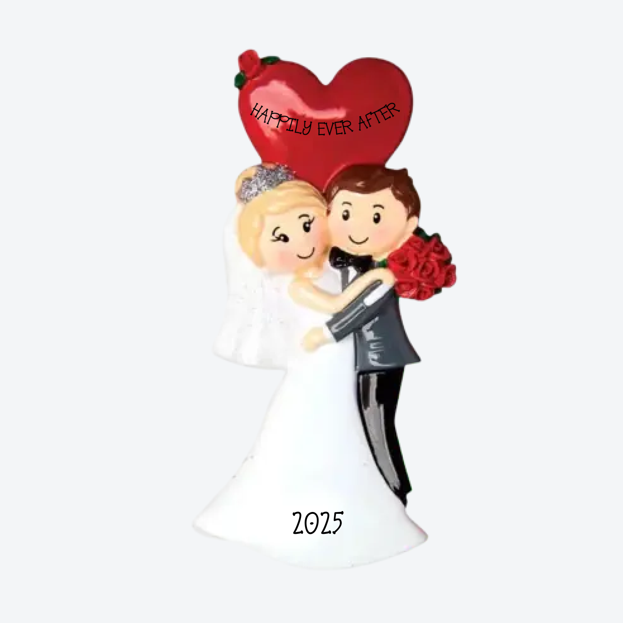 Tuxedo And Dress Personalized Christmas Ornament