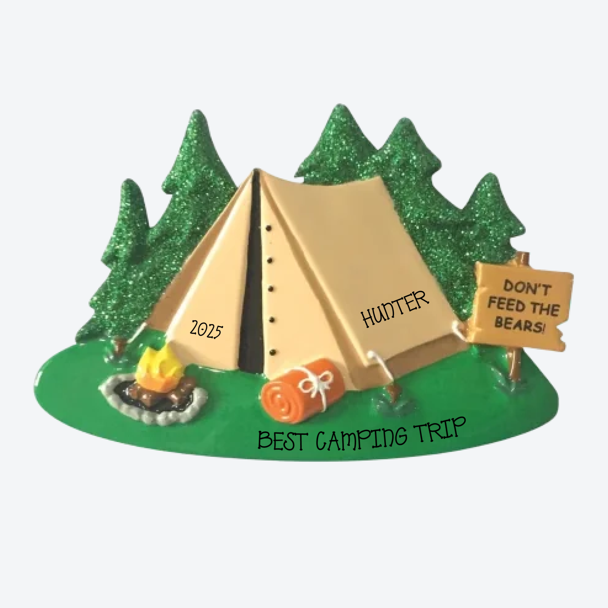 Camping Tent Personalized Christmas Ornament