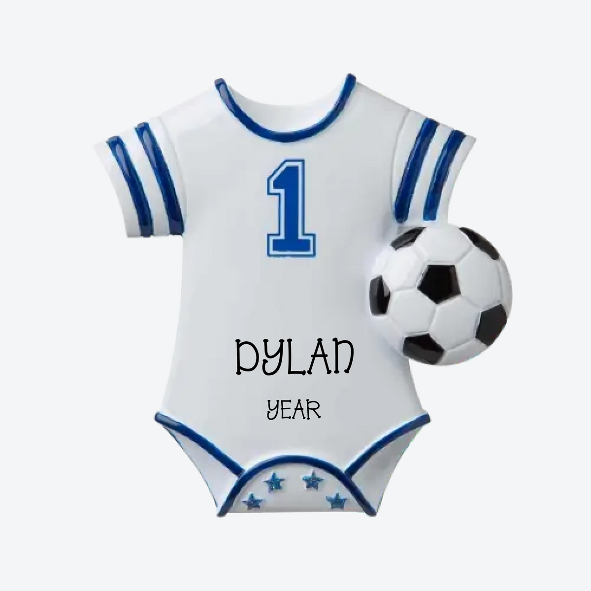 Baby Boy Soccer Jersey Personalized Christmas Ornament