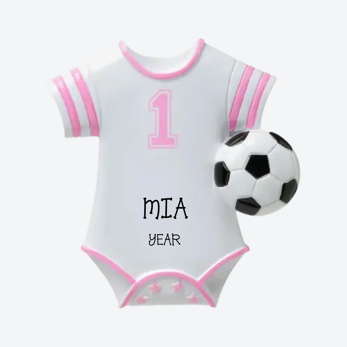 Baby Girl Soccer Jersey Personalized Christmas Ornament