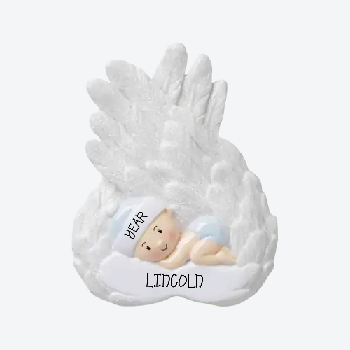 Baby Boy Angel Personalized Christmas Ornament