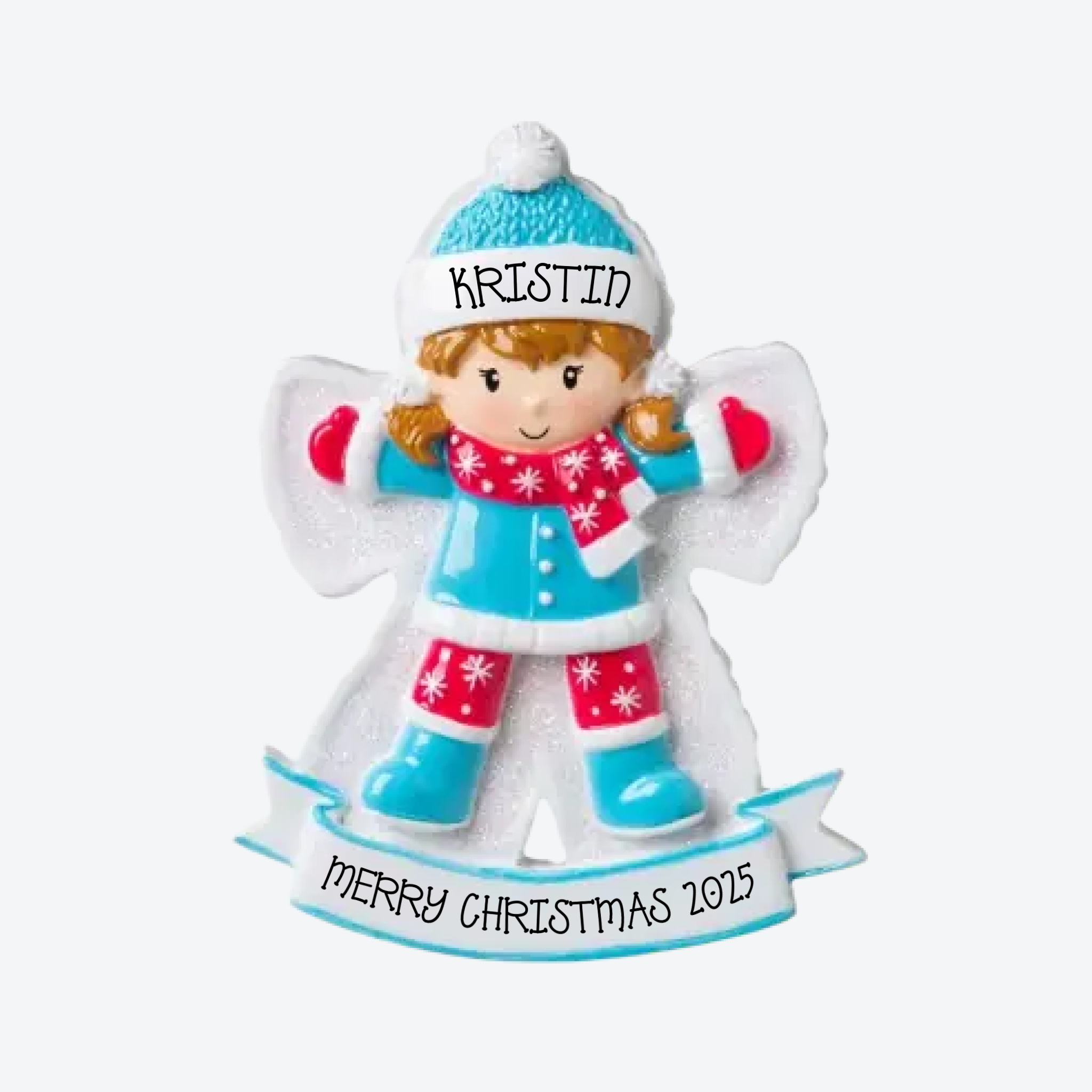 Snow Angel Girl Personalized Christmas Ornament