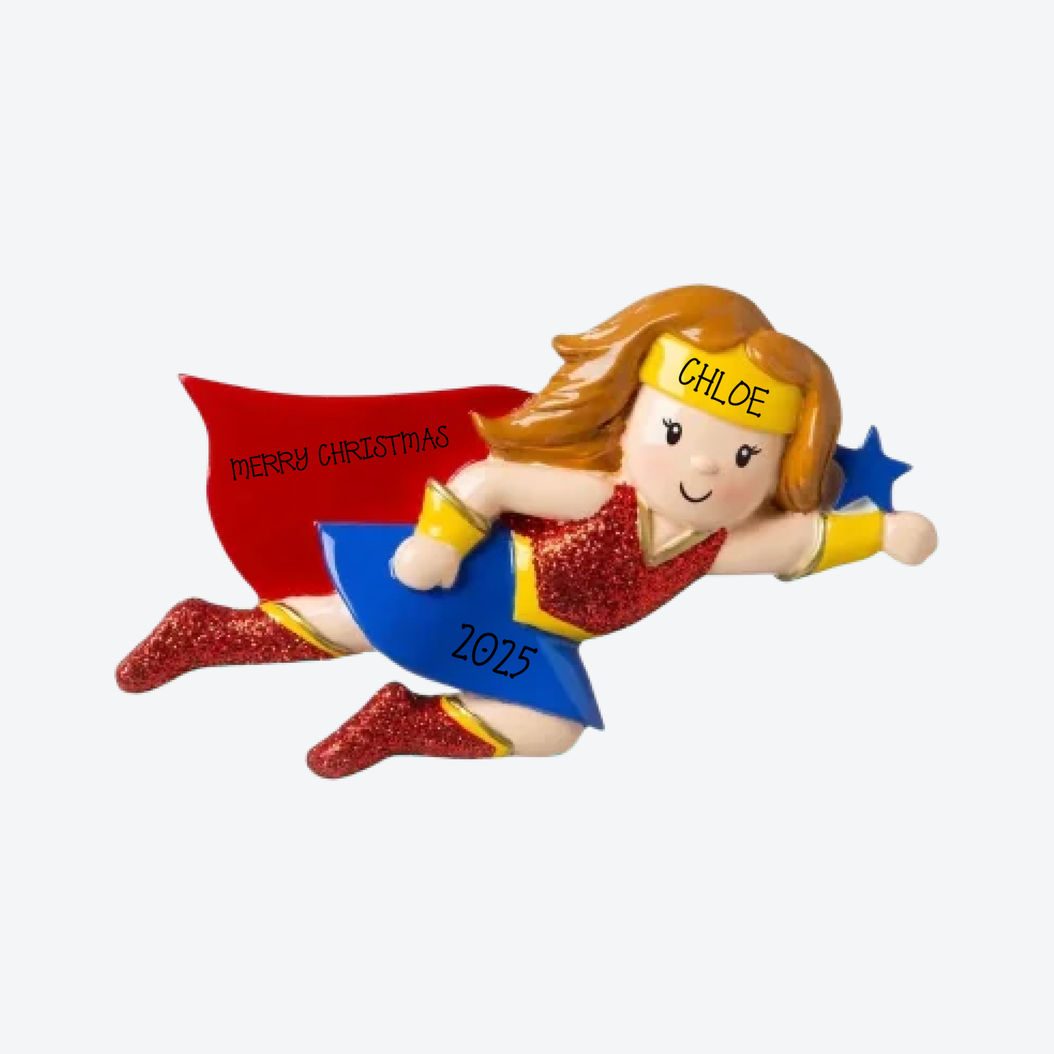 Super Hero Girl Personalized Christmas Ornament