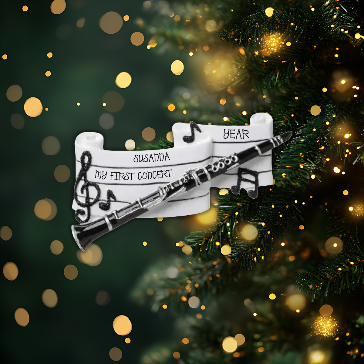 Clarinet Personalized Christmas Ornament