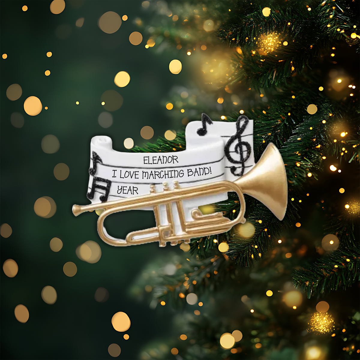 Trumpet Personalized Christmas Ornament