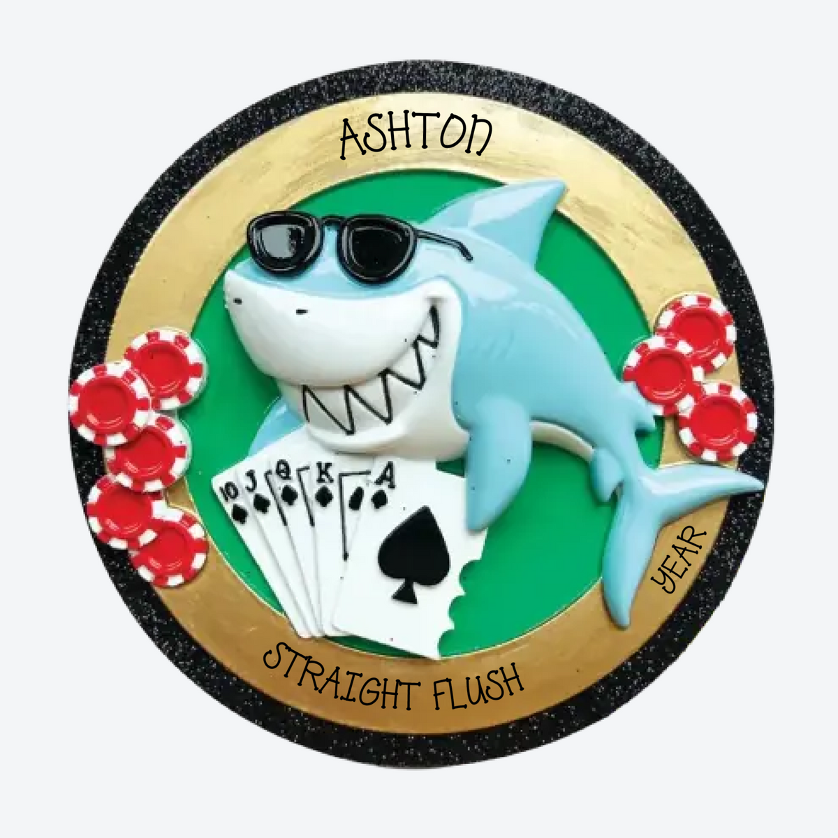 Card Shark Personalized Christmas Ornament