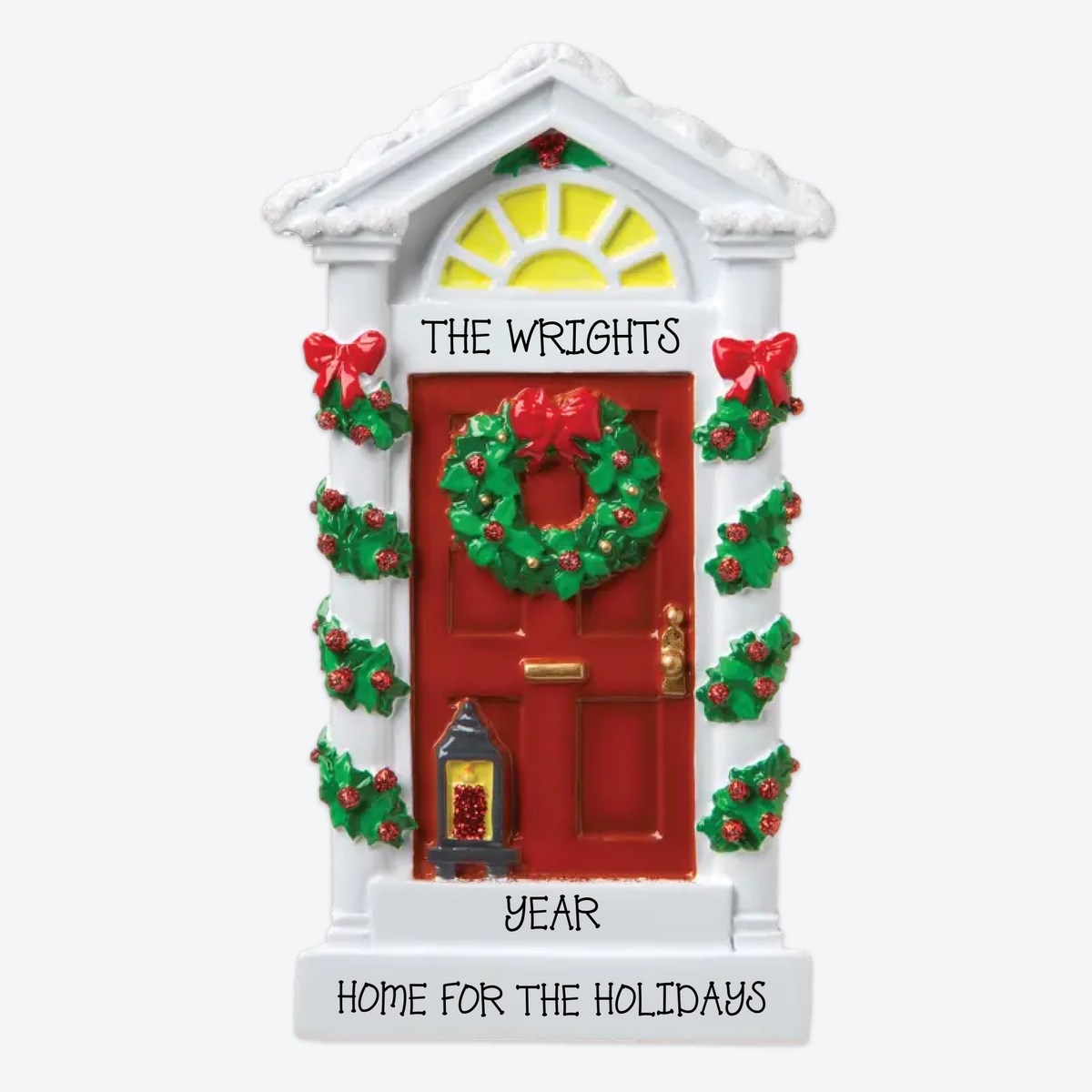 Historic House Door Personalized Christmas Ornament