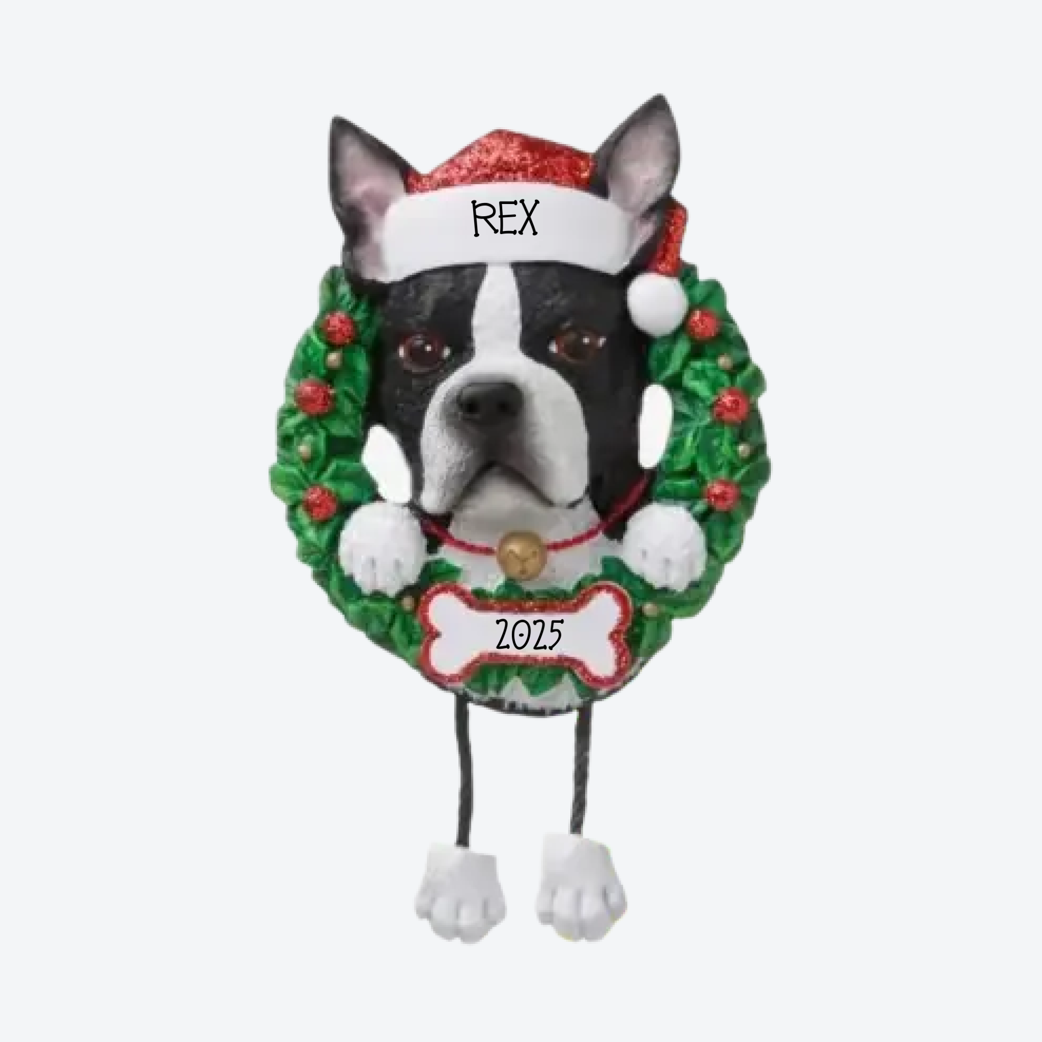 Boston Terrier Personalized Christmas Ornament