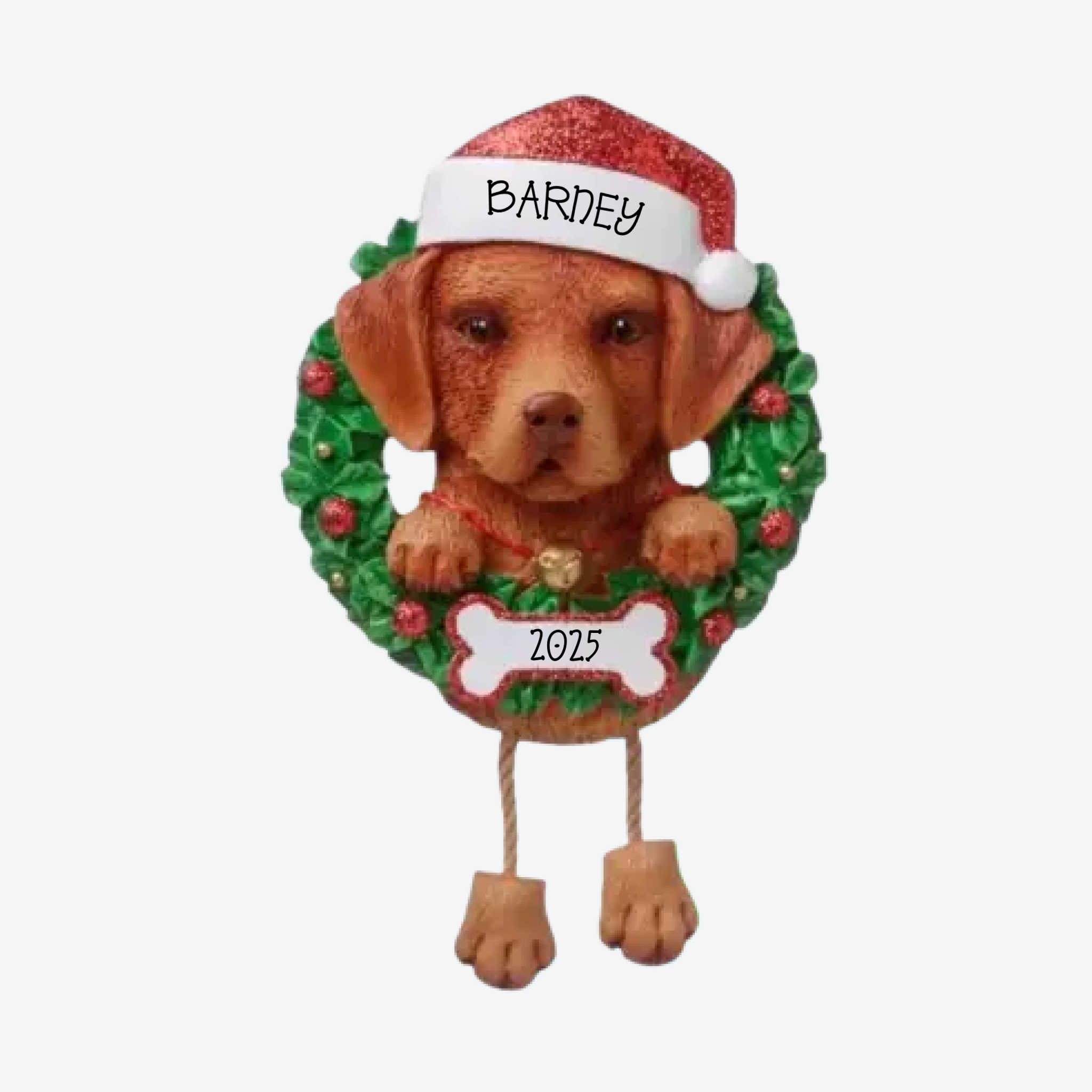 Chocolate Lab Personalized Christmas Ornament