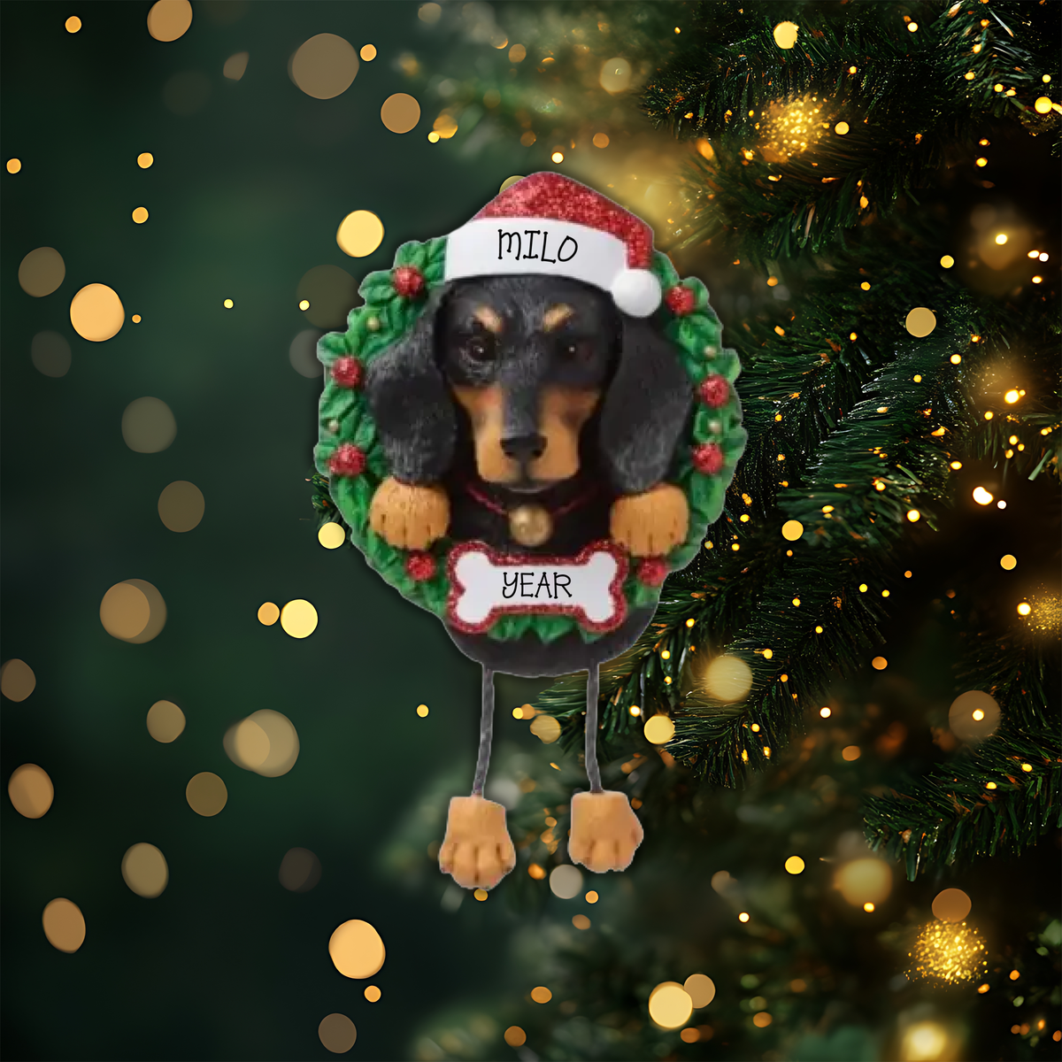 Dachshund Personalized Christmas Ornament
