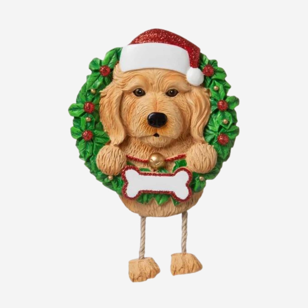 Labradoodle White Personalized Christmas Ornament