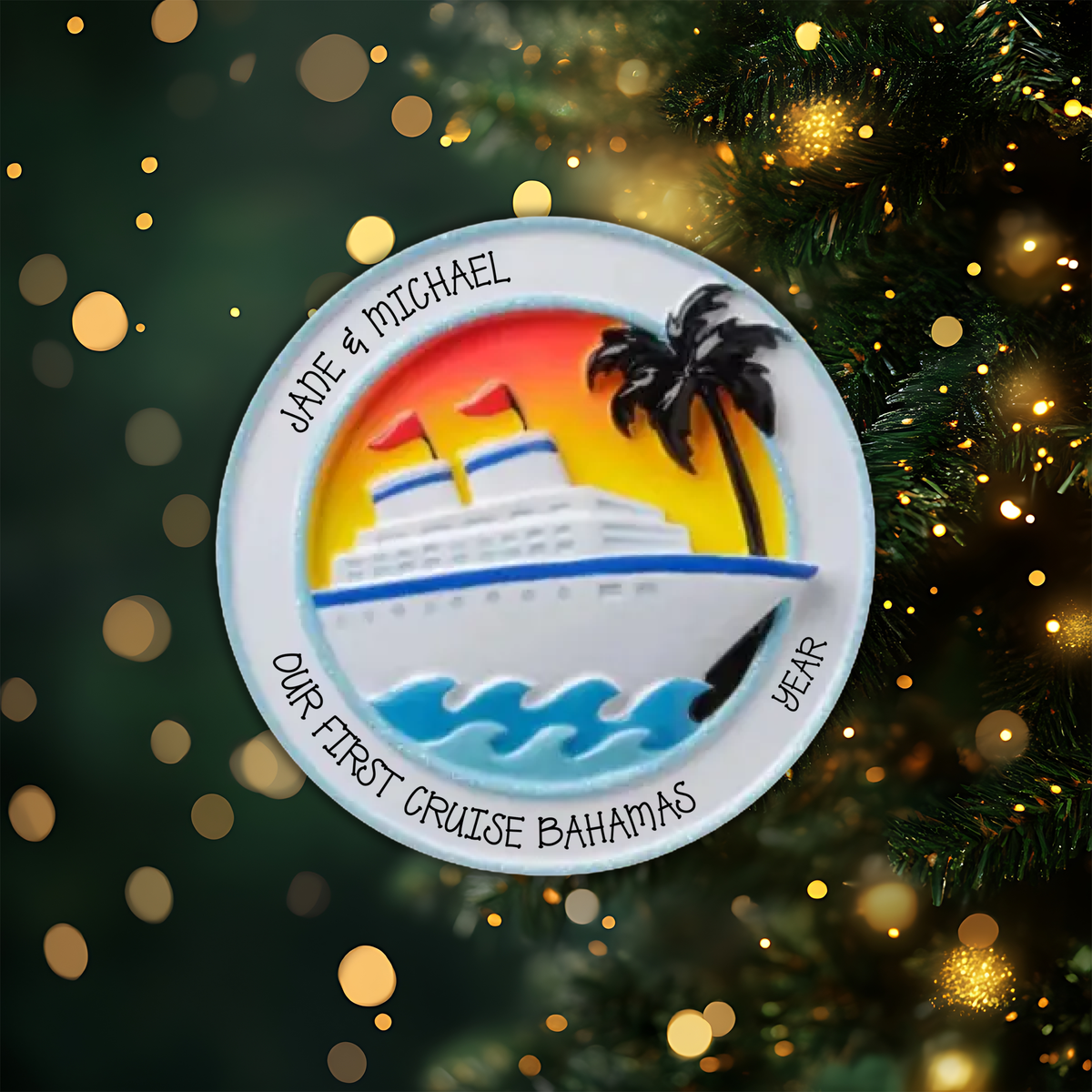 Cruise Ship Personalized Christmas Ornament
