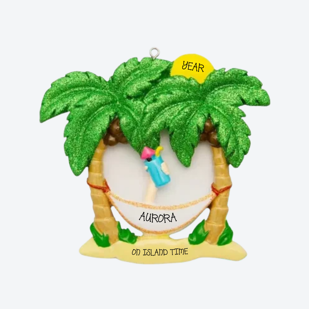 Beach Hammock Personalized Christmas Ornament