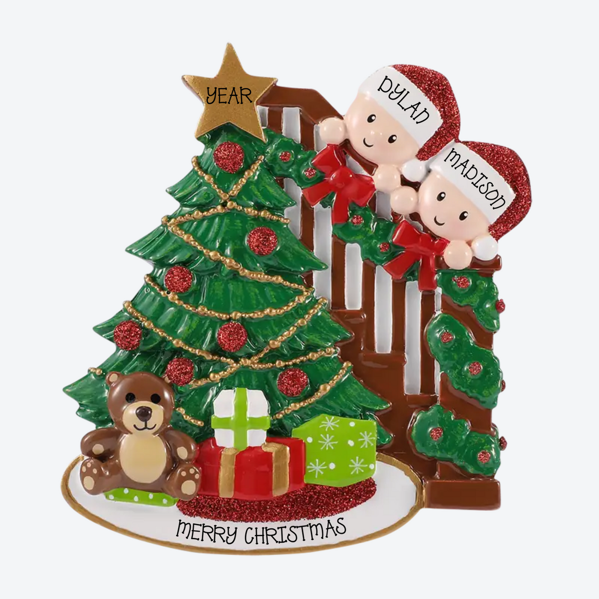 EXCLUSIVE Peeking Couple Personalized Christmas Ornament