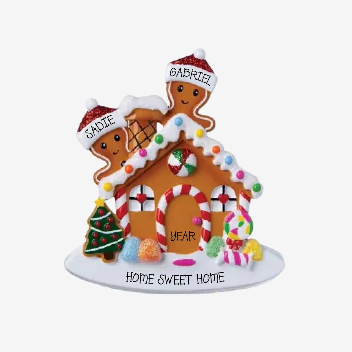 Gingerbread House Couple Personalized Christmas Ornament
