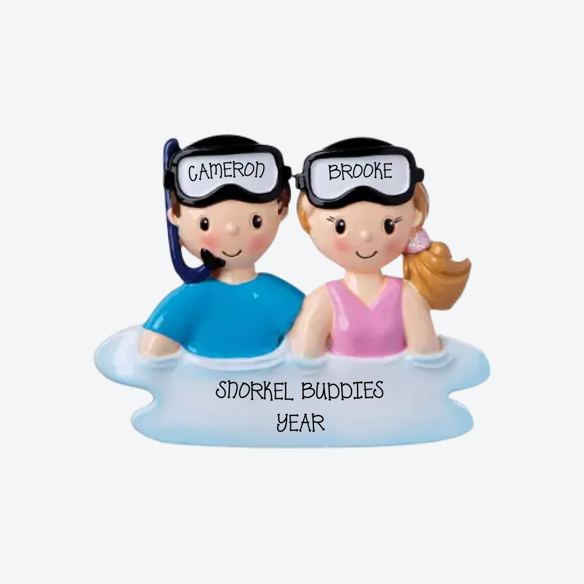Snorkel Family Of 2 Personalized Christmas Ornament