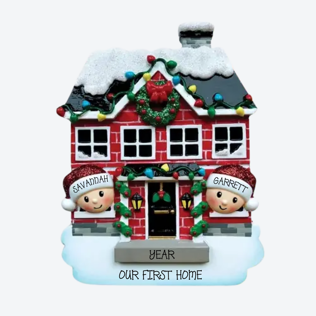 New House Family Of 2 Personalized Christmas Ornament