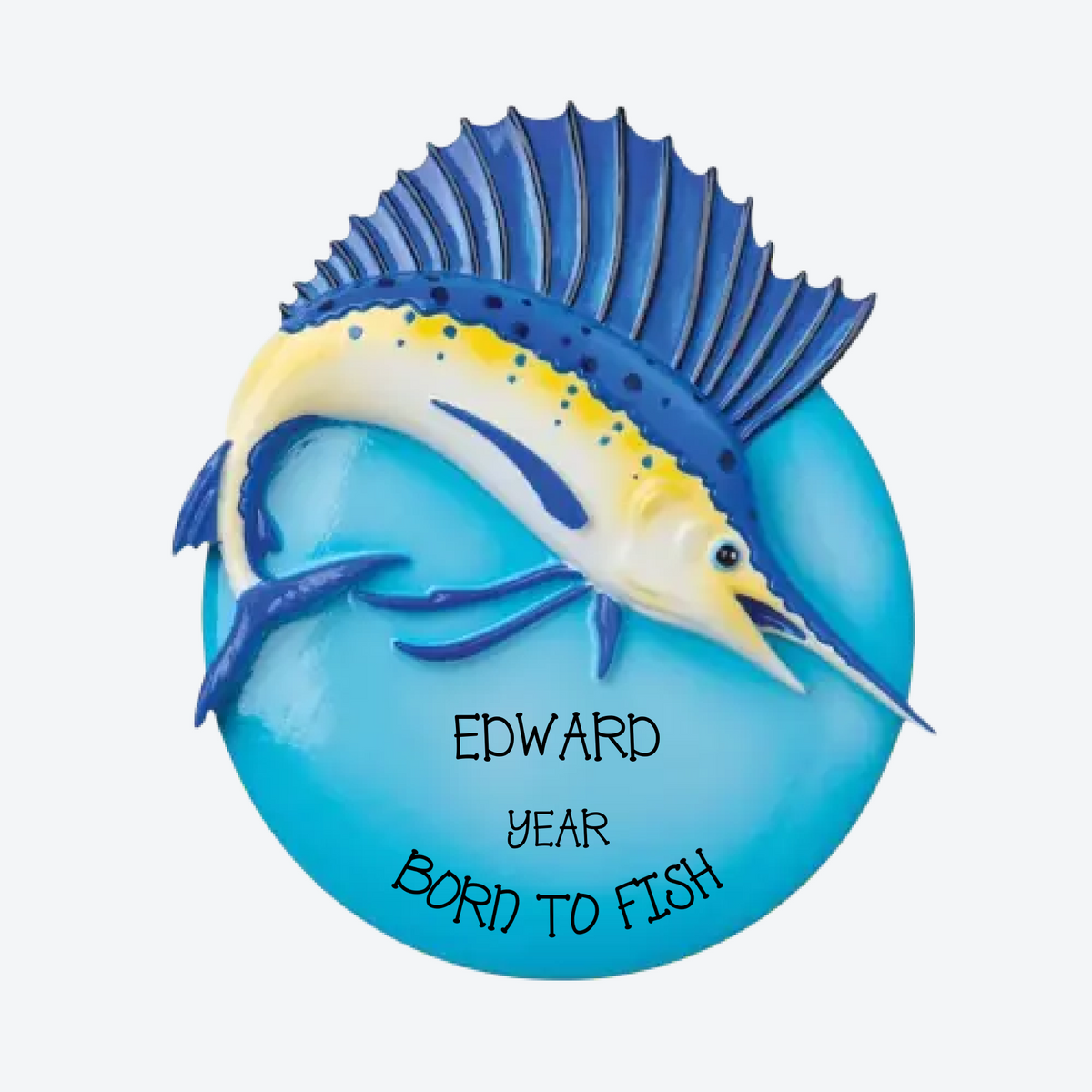 Sail Fish Personalized Christmas Ornament