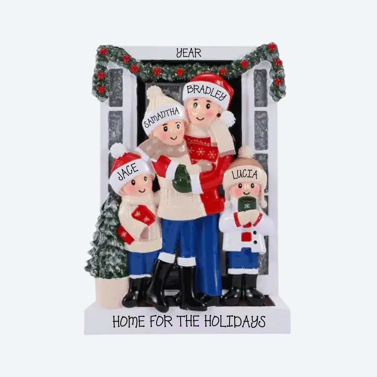 Farm House Family Of 4 Personalized Christmas Ornament
