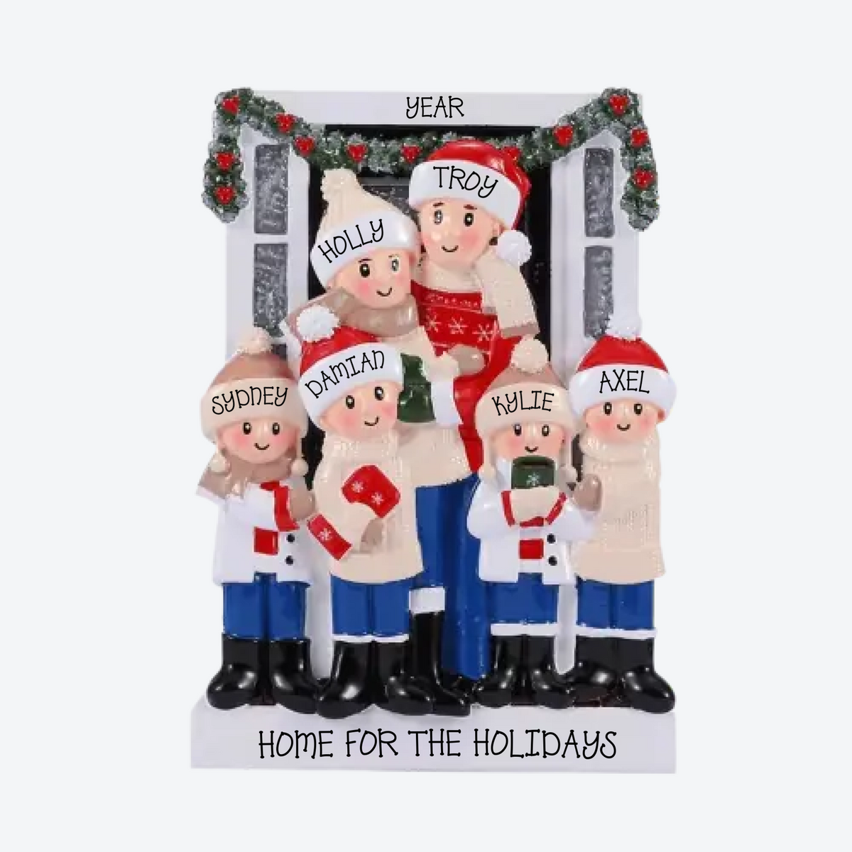 Farm House Family Of 6 Personalized Christmas Ornament
