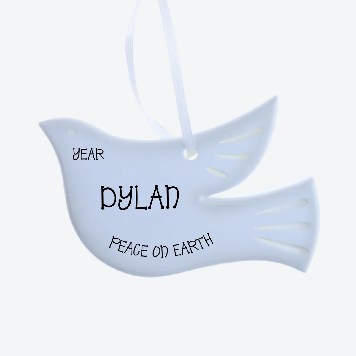 Modern Dove Personalized Christmas Ornament