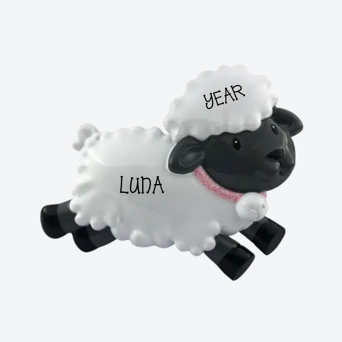 Baby Sheep- Pink Personalized Christmas Ornament