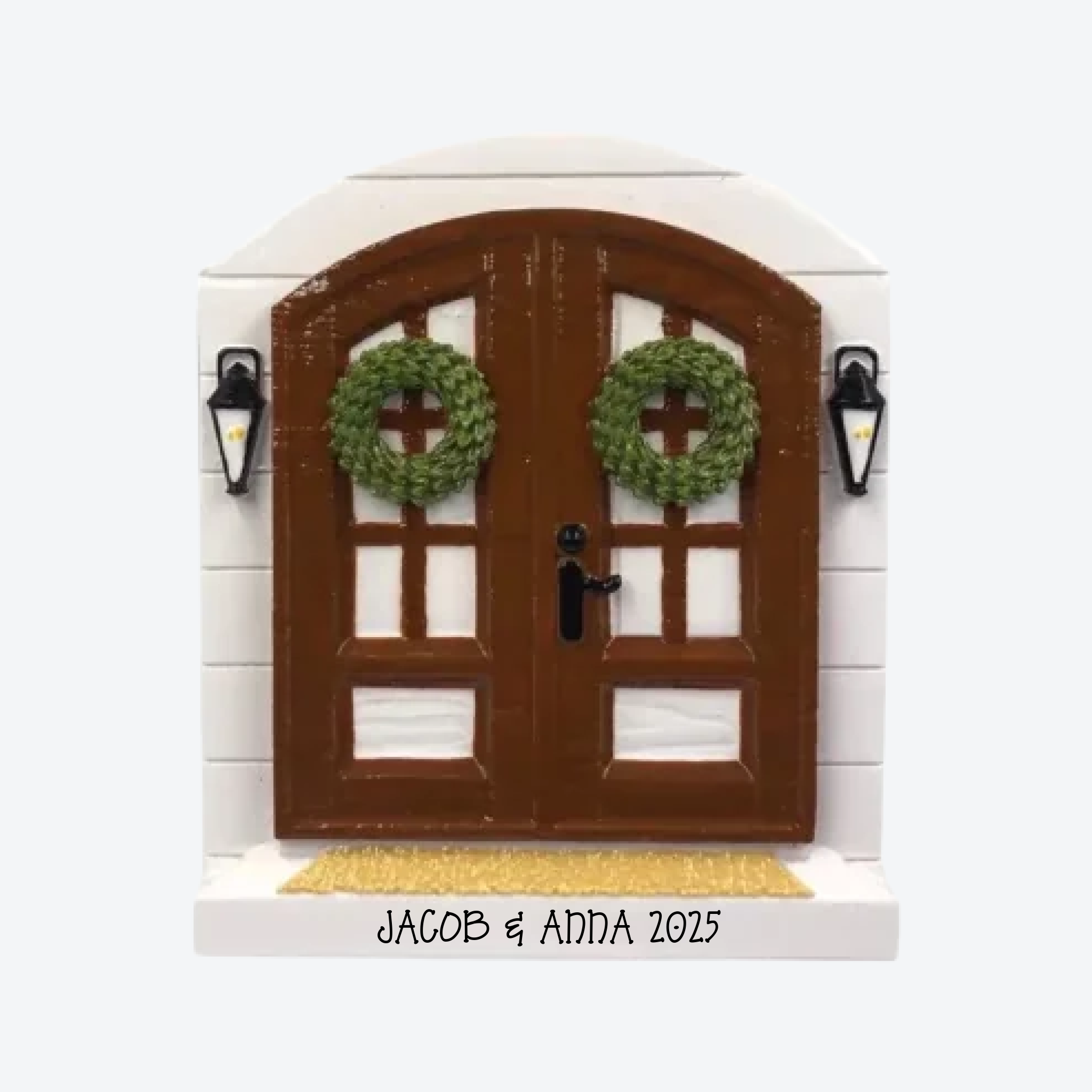 Farm House Door Personalized Christmas Ornament
