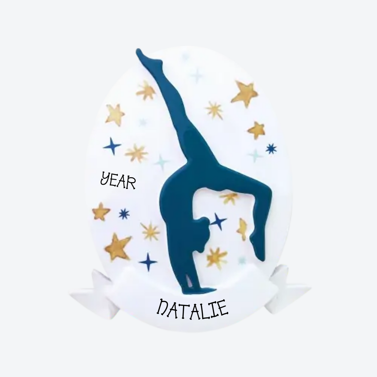 Gymnast Silhouette Personalized Christmas Ornament