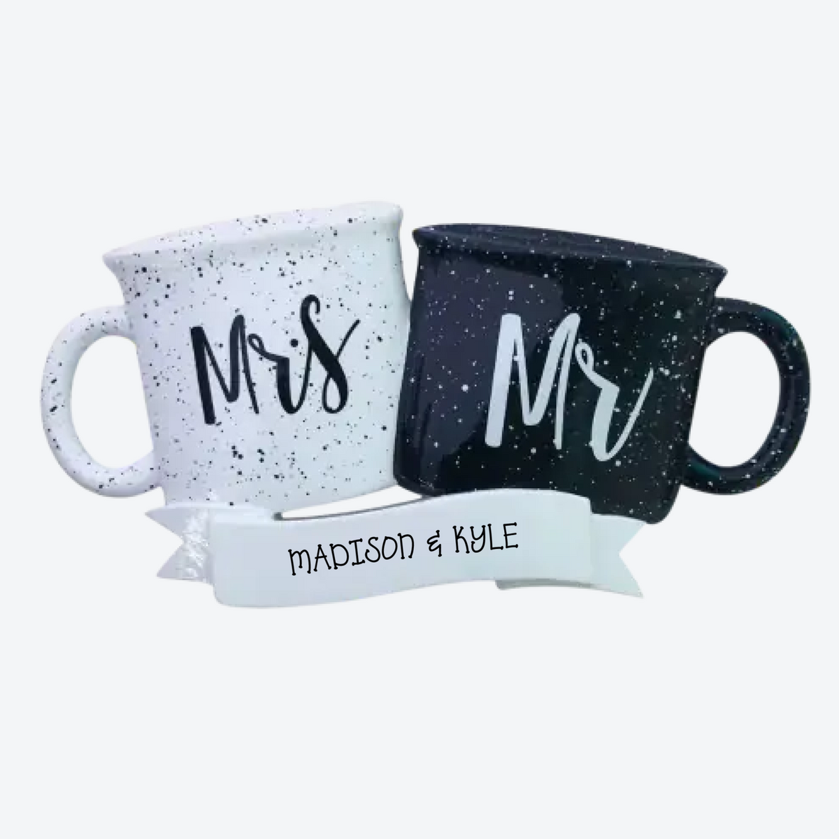 Mr and Mrs Mugs Assortment Personalized Christmas Ornament