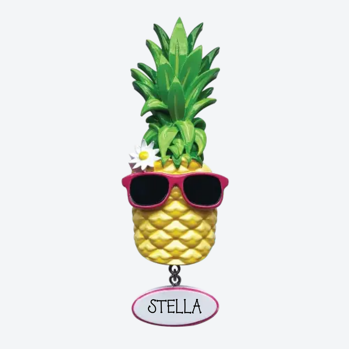 Pineapple W/Sunglasses Personalized Christmas Ornament
