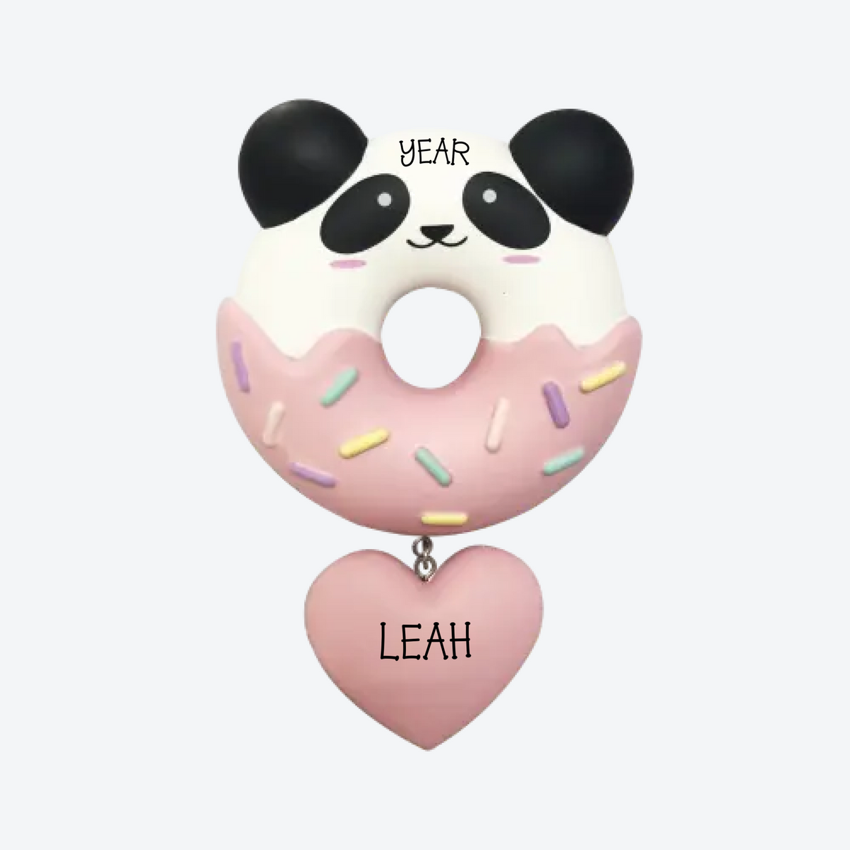 3D Panda Donut Ornament Personalized Christmas Ornament