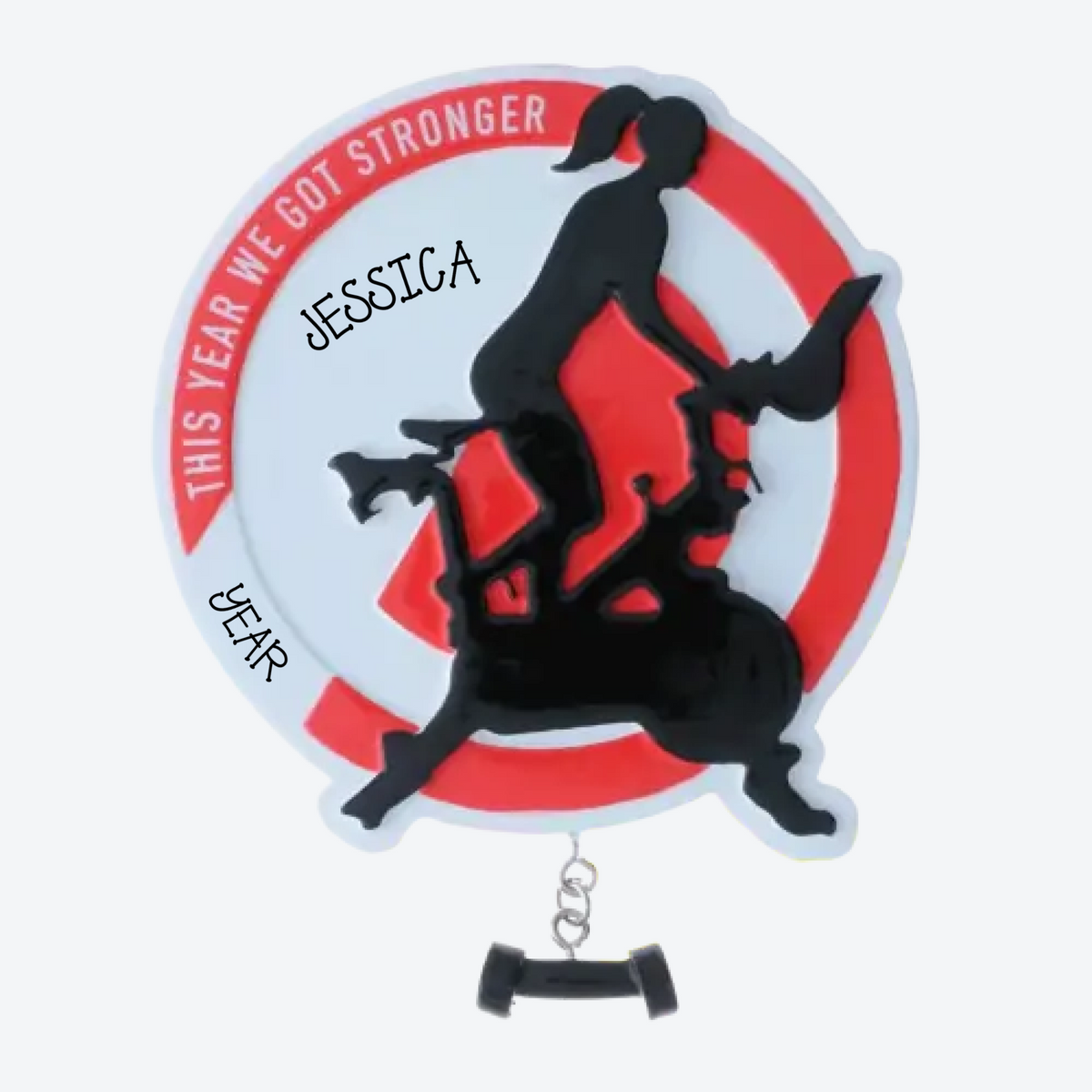 Stationary Bike- Female Personalized Christmas Ornament