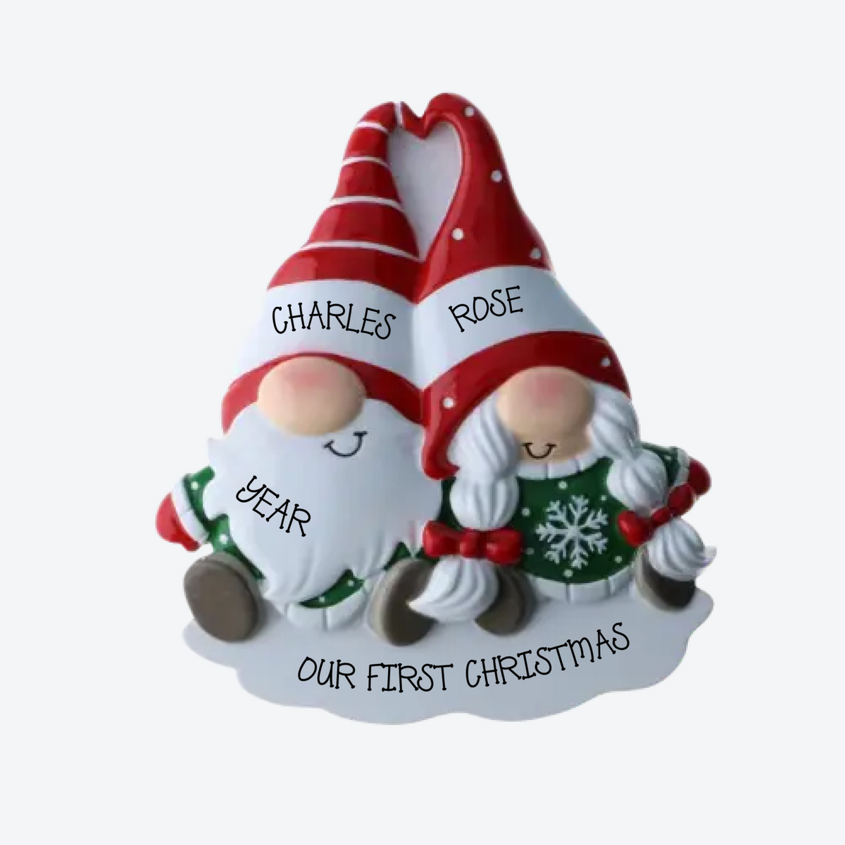 Couples Christmas Gnome Couple Personalized Christmas Ornament