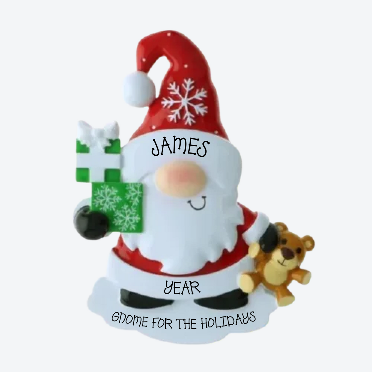 Gnomes- Santa Gnome Personalized Christmas Ornament