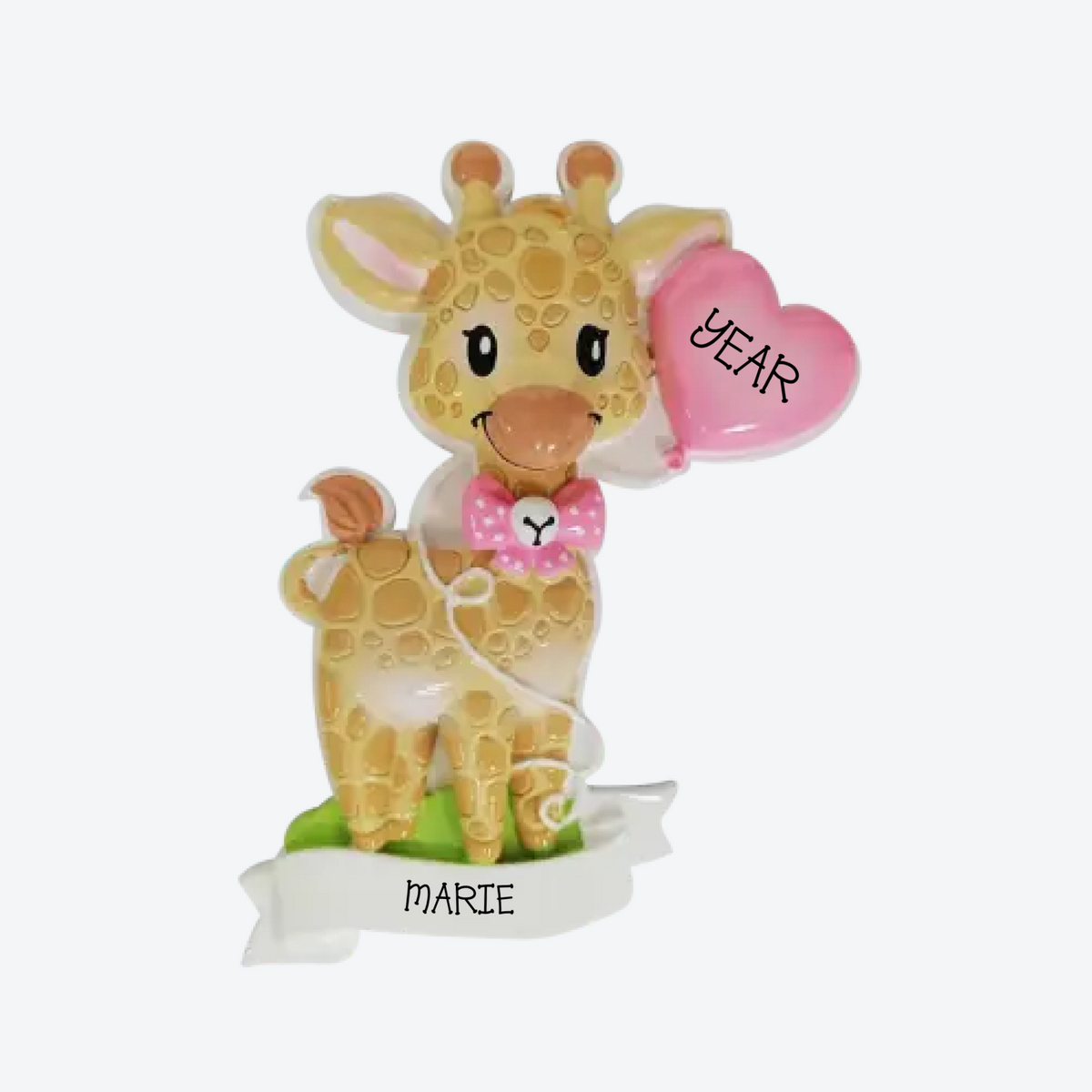 Giraffe Pink Personalized Christmas Ornament