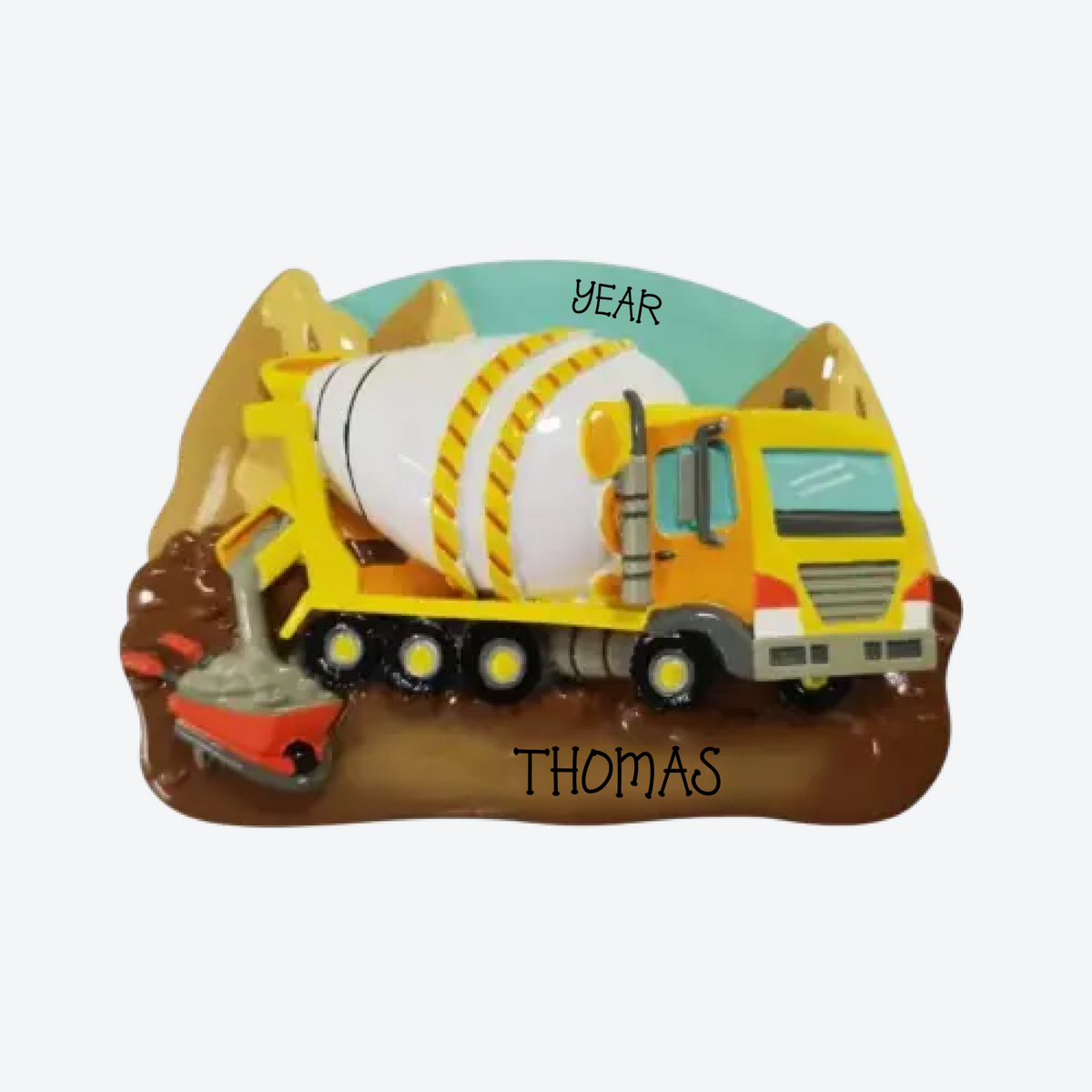 Cement Truck Personalized Christmas Ornament