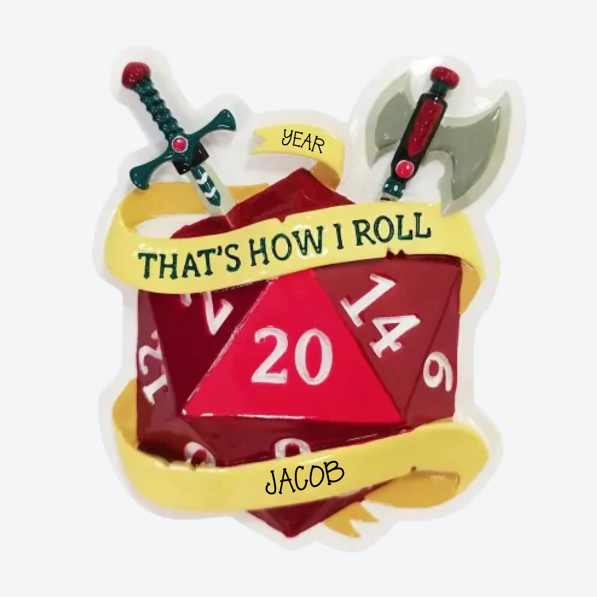 RPG Dice Personalized Christmas Ornament