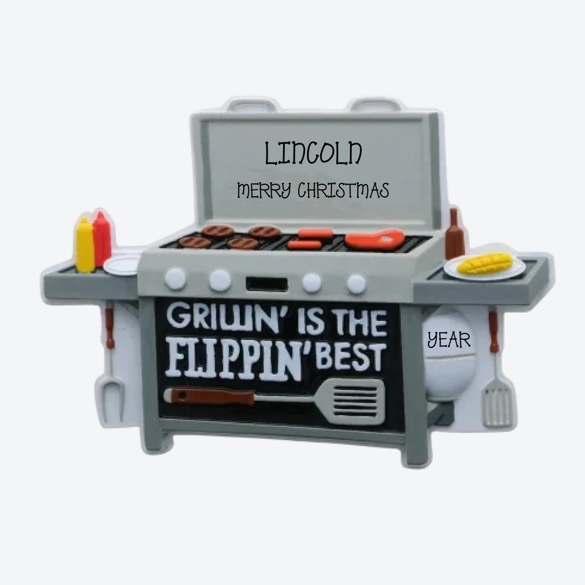 Grilling Personalized Christmas Ornament