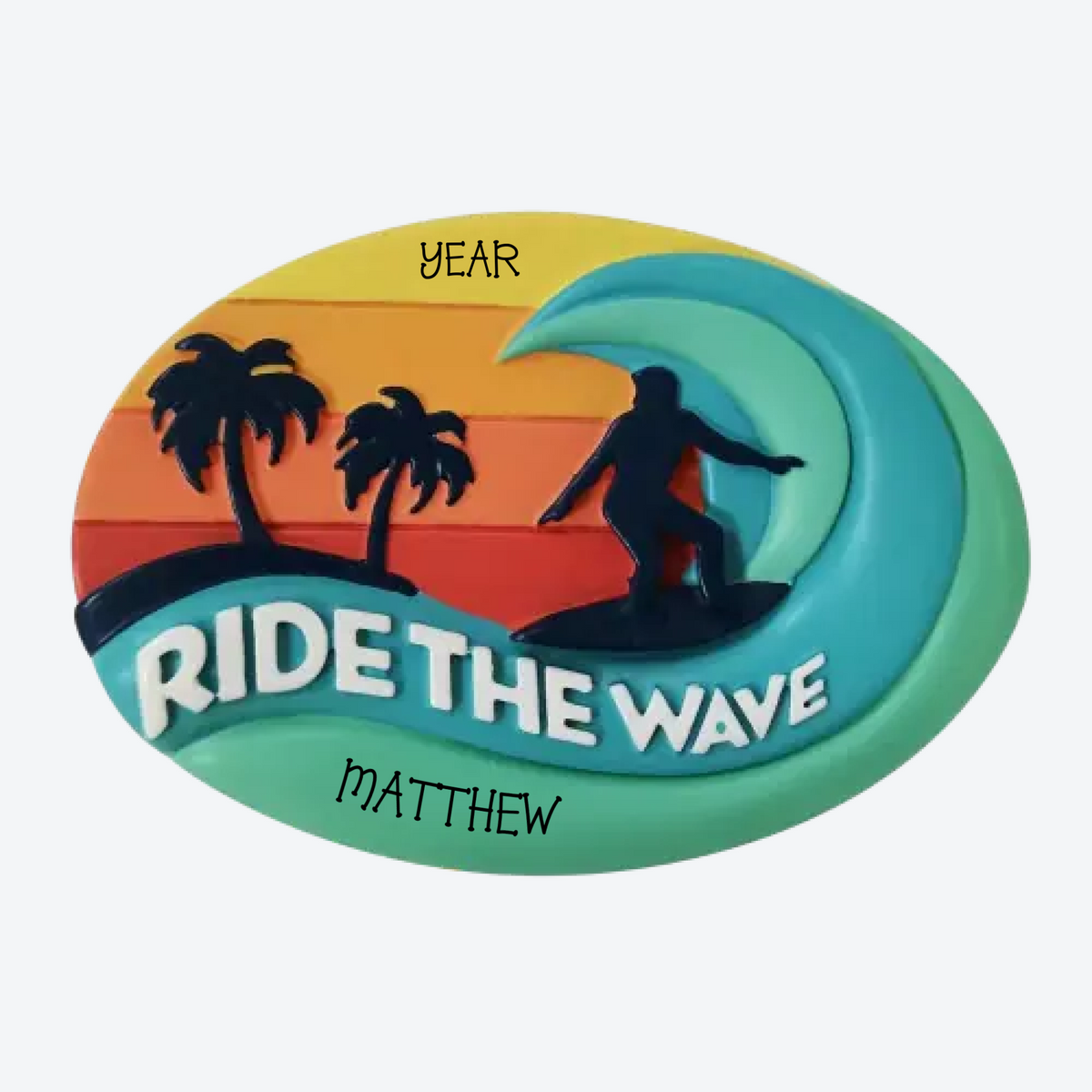 New Surf Board Personalized Christmas Ornament
