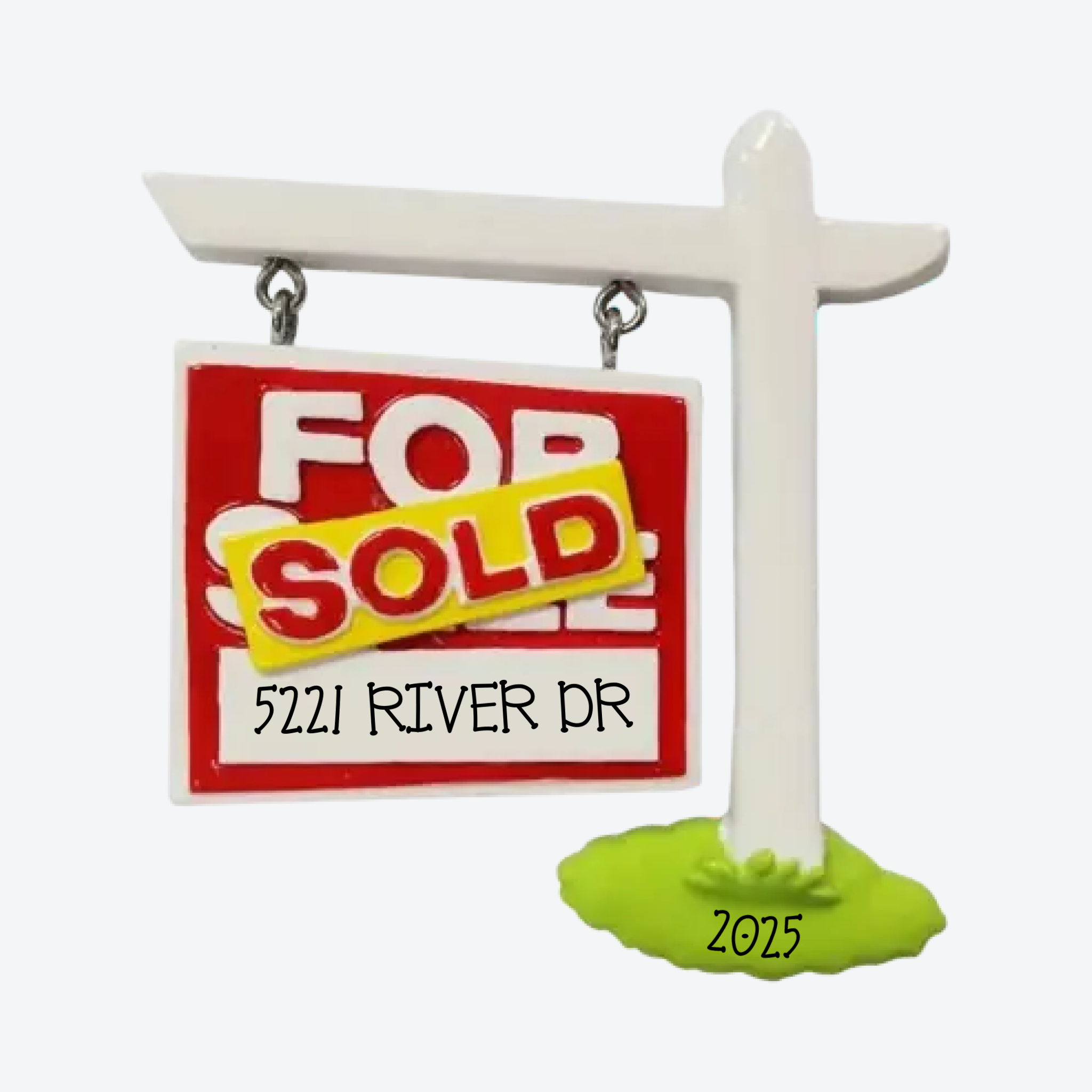 For Sale/Sold Realtor Sign Personalized Christmas Ornament